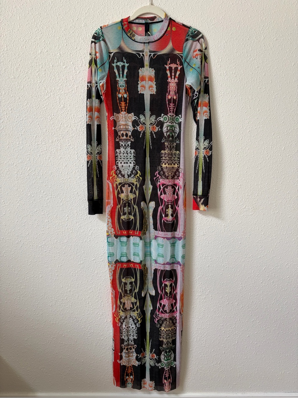 Skims Summer Mesh Long Sleeve Dress Orchid Cabinet Size Large Sheer Rare